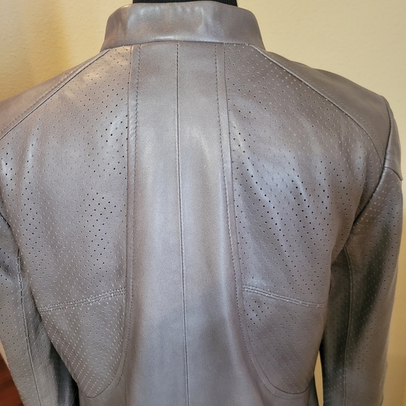 Tory Burch grey leather jacket - Picture 8 of 8